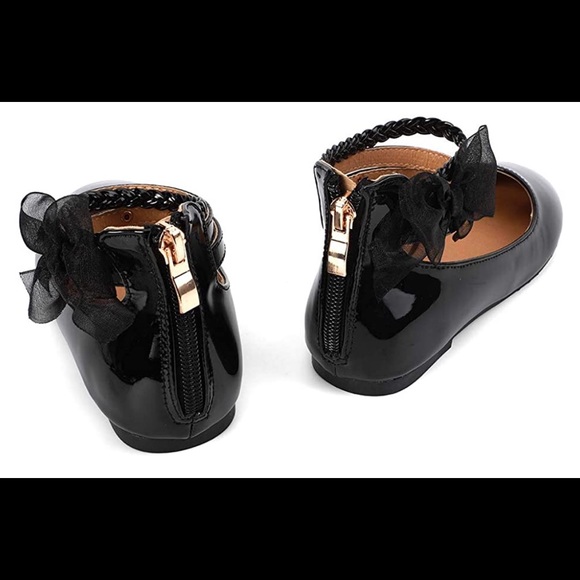 Big Kids Black Glitter Ballet Flats - Picture 3 of 6